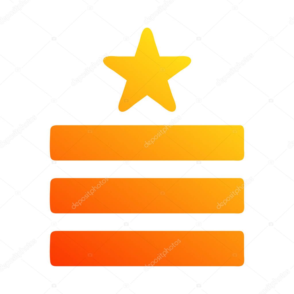 Badge icon solid gradient red style military illustration vector army element and symbol perfect. Icon sign from modern collection for web.