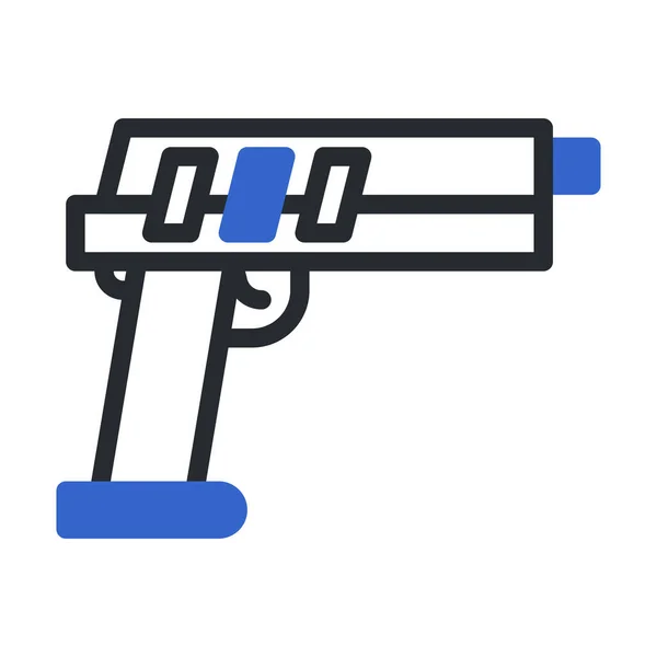 Пістолет Значок Дуотон Сіро Блакитний Стиль Військова Ілюстрація Векторний Армійський — стоковий вектор