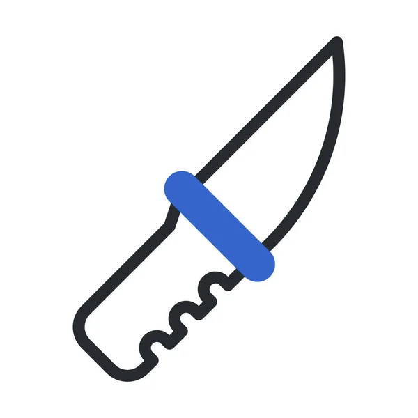 Knife Icon Duotone Grey Blue Style Military Illustration Vector Army — Vetor de Stock