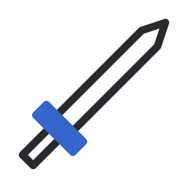Sword Icon Duotone Grey Blue Style Military Illustration Vector Army — Wektor stockowy