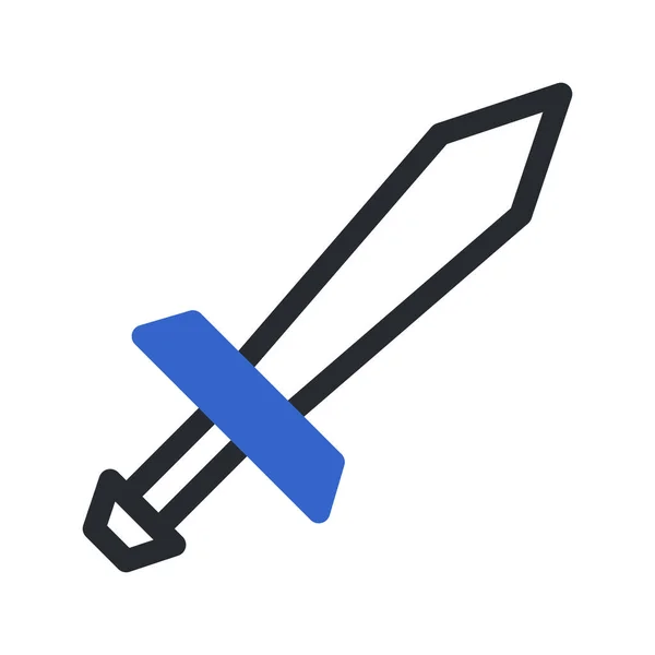Sword Icon Duotone Grey Blue Style Military Illustration Vector Army — 스톡 벡터