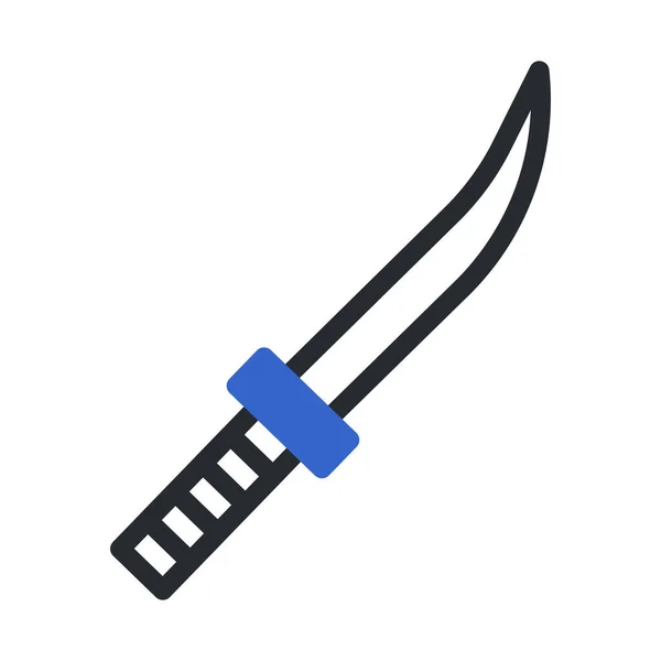 Ícone Espada Duotone Cinza Azul Estilo Militar Ilustração Elemento Exército — Vetor de Stock
