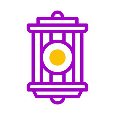 lantern icon duotone purple yellow style ramadan illustration vector element and symbol perfect. Icon sign from modern collection for web.