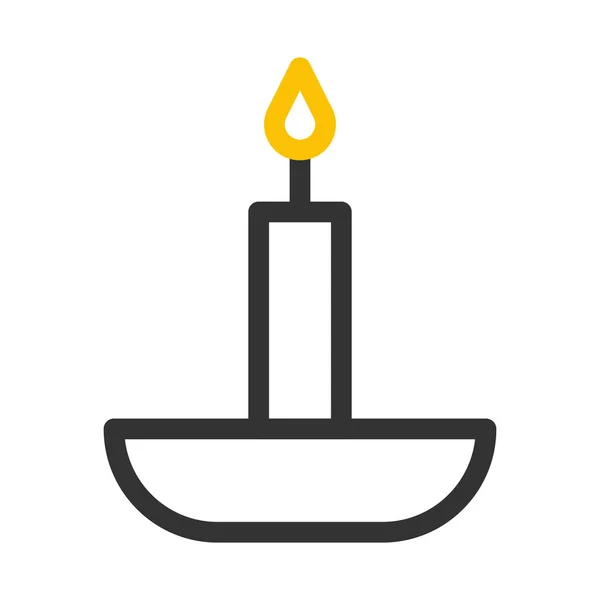 Candle Icon Duocolor Grey Yellow Style Ramadan Illustration Vector Element — Stok Vektör