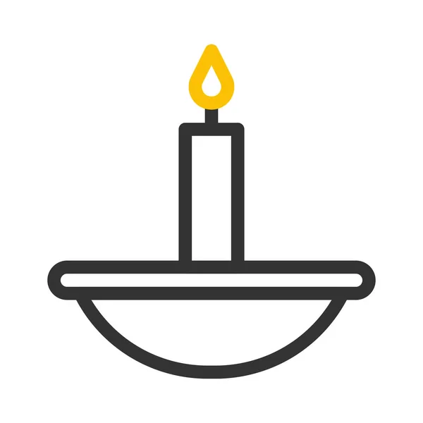 Candle Icon Duocolor Grey Yellow Style Ramadan Illustration Vector Element — Stok Vektör