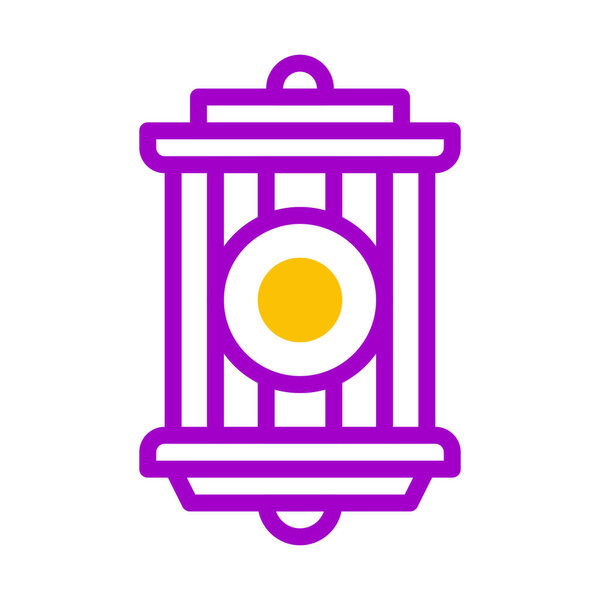 иконка фонаря дуотон фиолетовый желтый стиль рамадан иллюстрации векторный элемент и символ совершенный. Знак иконы из современной коллекции для интернета.