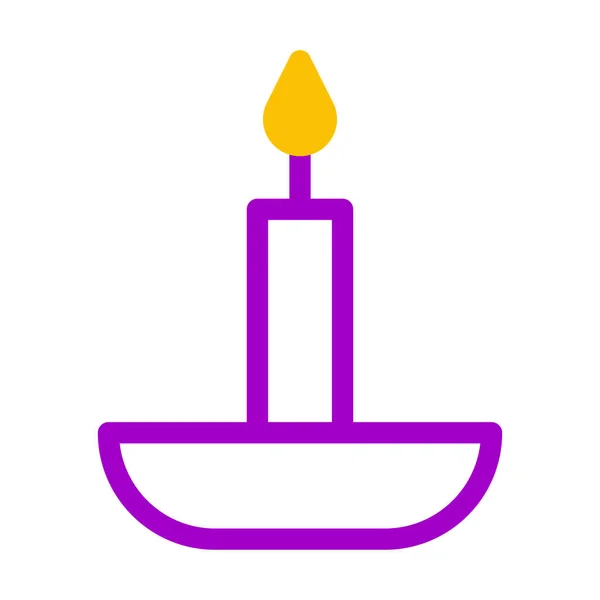 Candle Icon Duotone Purple Yellow Style Ramadan Illustration Vector Element — Stock Vector