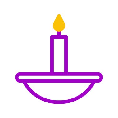 candle icon duotone purple yellow style ramadan illustration vector element and symbol perfect. Icon sign from modern collection for web.