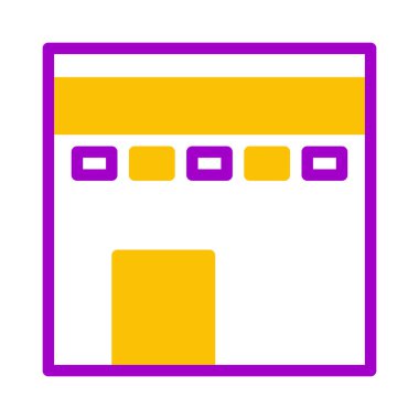 kaaba icon duotone purple yellow style ramadan illustration vector element and symbol perfect. Icon sign from modern collection for web.