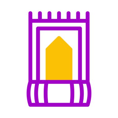 rug icon duotone purple yellow style ramadan illustration vector element and symbol perfect. Icon sign from modern collection for web.