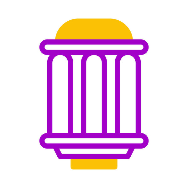 lantern icon duotone purple yellow style ramadan illustration vector element and symbol perfect. Icon sign from modern collection for web.