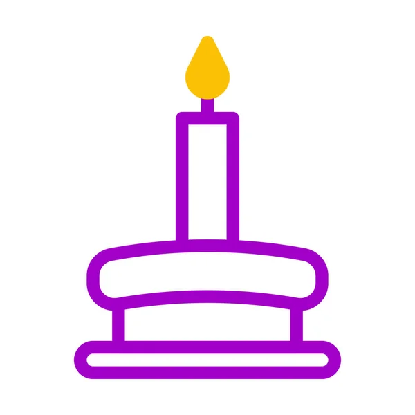 Candle Icon Duotone Purple Yellow Style Ramadan Illustration Vector Element — Stockvektor