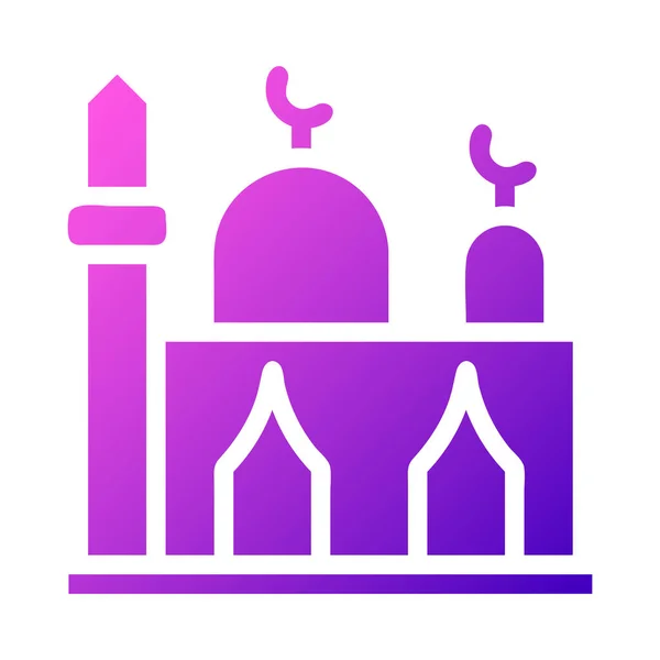 Mosque Icon Solid Gradient Pink Style Ramadan Illustration Vector Element — Stock vektor