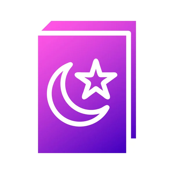 Quran Icon Solid Gradient Pink Style Ramadan Illustration Vector Element — Vettoriale Stock
