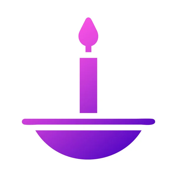 Candle Icon Solid Gradient Pink Style Ramadan Illustration Vector Element — Stok Vektör