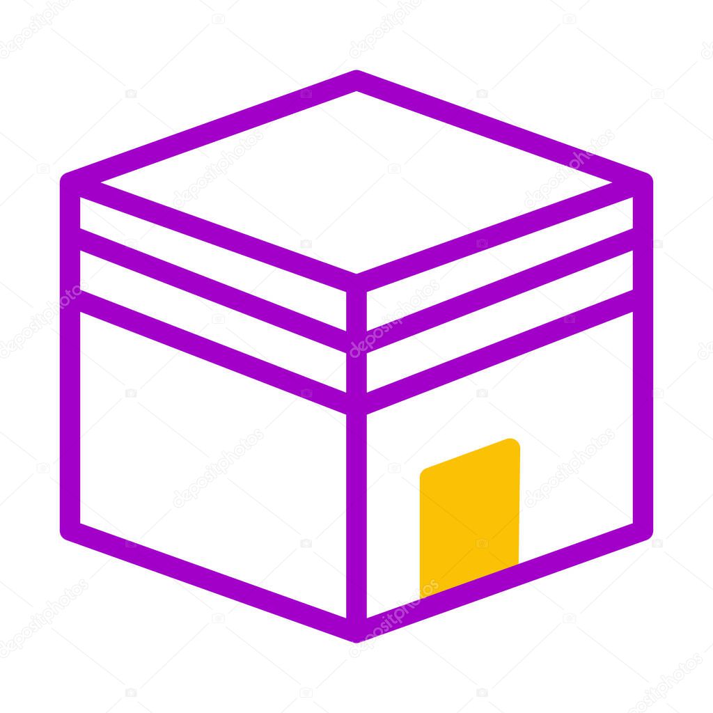 Kaaba icon duotone purple yellow style ramadan illustration vector element and symbol perfect. Icon sign from modern collection for web.