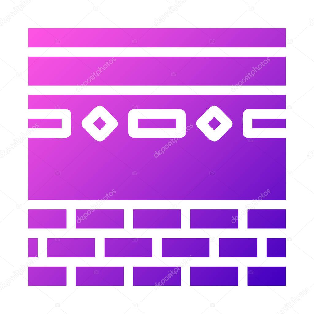 Kaaba icon solid gradient pink style ramadan illustration vector element and symbol perfect. Icon sign from modern collection for web.