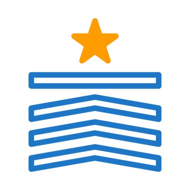 Rozet ikonu duotone mavi turuncu tarzı askeri illüstrasyon vektör ordu unsuru ve sembol mükemmel. Web için modern koleksiyon simgesi.