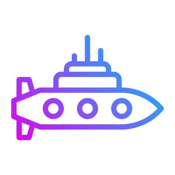 Ubåt Ikon Lutning Lila Stil Militär Illustration Vektor Armé Element — Stock vektor