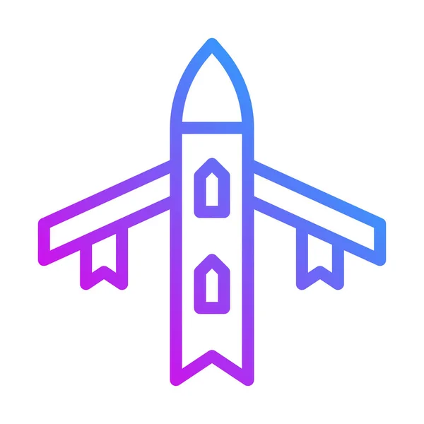 Aeroplano Icona Gradiente Viola Stile Militare Illustrazione Vettore Esercito Elemento — Vettoriale Stock
