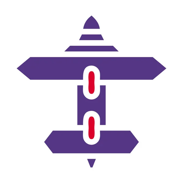 Іконка Літака Суцільно Червоний Фіолетовий Стиль Військова Ілюстрація Векторний Армійський — стоковий вектор