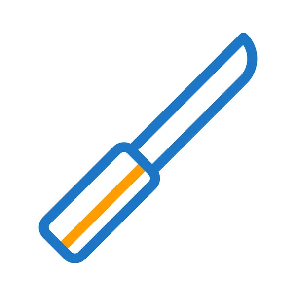 Couteau Icône Duocolor Bleu Orange Style Illustration Militaire Vecteur Élément — Image vectorielle