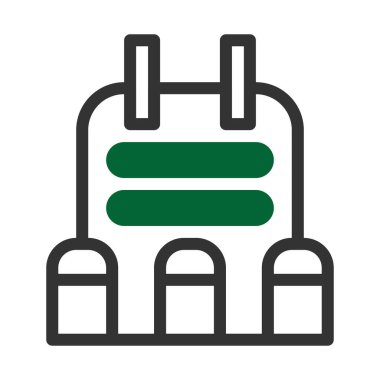 Zırh ikonu duotone gri yeşil stil askeri illüstrasyon vektör ordu unsuru ve sembol mükemmel. Web için modern koleksiyon simgesi.