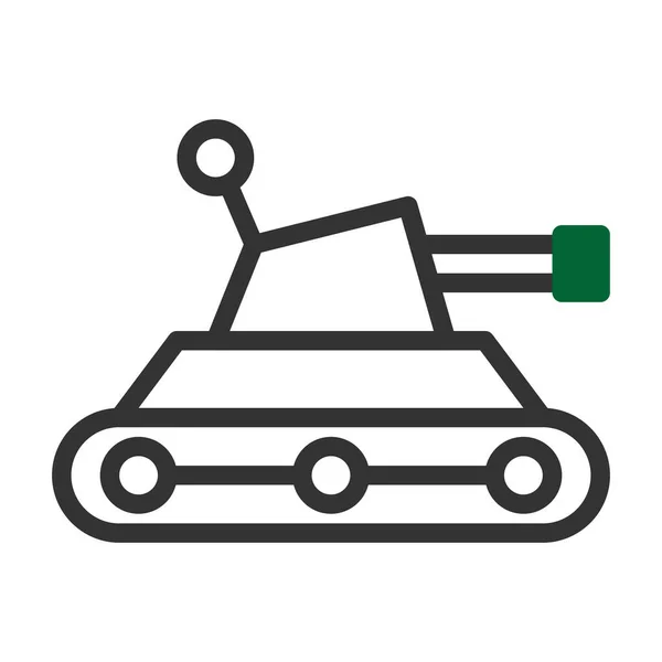 Ícone Tanque Duotone Cinza Estilo Verde Ilustração Militar Elemento Exército —  Vetores de Stock