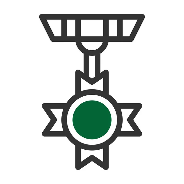 Badge Pictogram Duotone Grijs Groene Stijl Militaire Illustratie Vector Leger — Stockvector