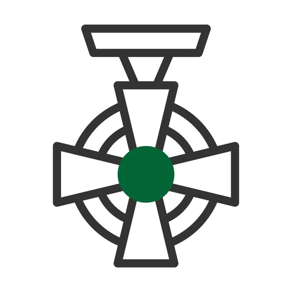 Odznaka Ikona Duotone Szary Zielony Styl Wojskowy Ilustracja Wektor Element — Wektor stockowy