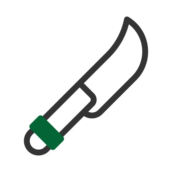 Иконка Ножа Дуотон Серо Зеленый Стиль Военной Иллюстрации Векторный Армейский — стоковый вектор