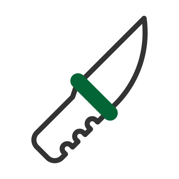Knife Icon Duotone Grey Green Style Military Illustration Vector Army — Stock Vector