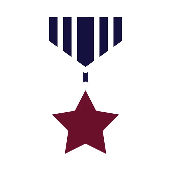 Badge Icoon Effen Stijl Kastanjebruin Marine Kleur Militaire Illustratie Vector — Stockvector