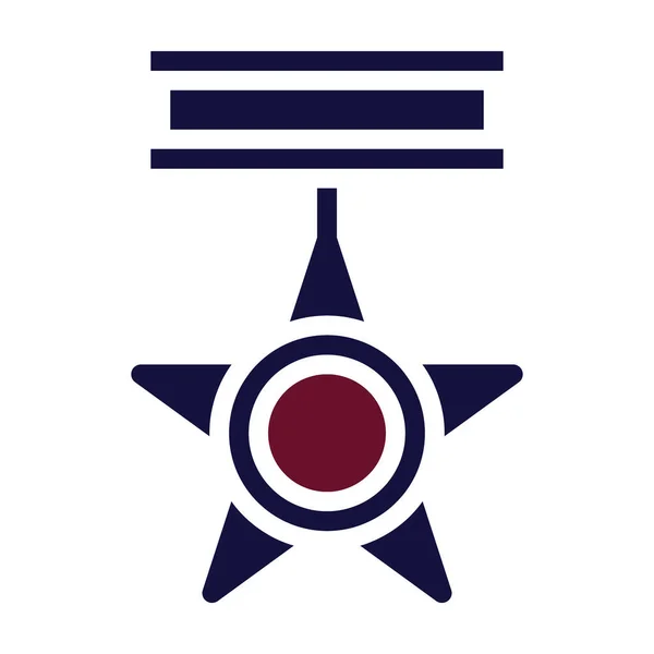 Odznaka Ikona Solidny Styl Bordowy Granatowy Kolor Wojskowy Ilustracja Wektor — Wektor stockowy