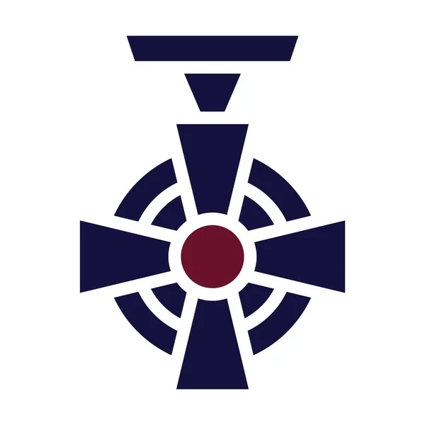 Emblem Ikon Fast Stil Maroon Marin Färg Militär Illustration Vektor — Stock vektor
