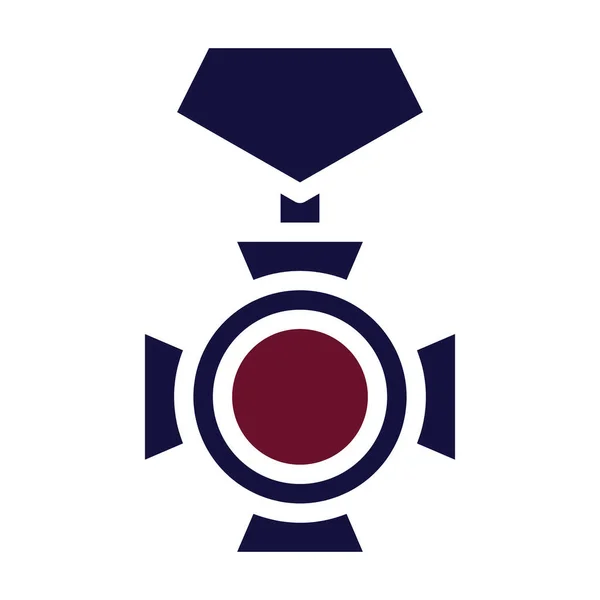Icona Distintivo Stile Solido Marrone Navy Colore Militare Illustrazione Vettore — Vettoriale Stock