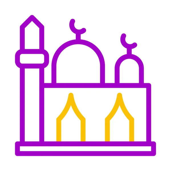Moschee Symbol Duocolor Lila Gelb Stil Ramadan Illustration Vektorelement Und — Stockvektor