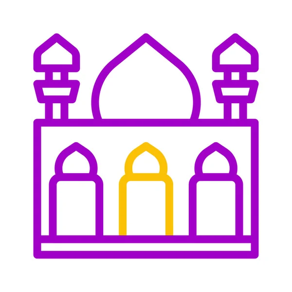 Moschee Symbol Duocolor Lila Gelb Stil Ramadan Illustration Vektorelement Und — Stockvektor