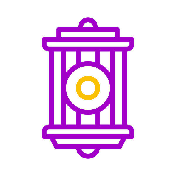 светильник иконка дуоколор фиолетовый желтый стиль рамадан иллюстрации векторный элемент и символ совершенный. Знак иконы из современной коллекции для интернета.