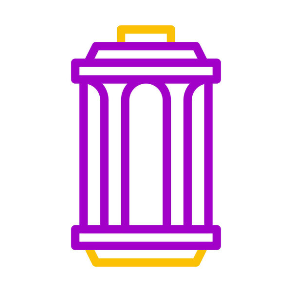 светильник иконка дуоколор фиолетовый желтый стиль рамадан иллюстрации векторный элемент и символ совершенный. Знак иконы из современной коллекции для интернета.