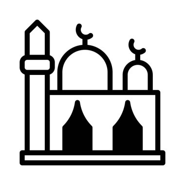 Cami simgesi duotone siyah stil ramazan illüstrasyon vektör elementi ve sembol mükemmel. Web için modern koleksiyon simgesi.