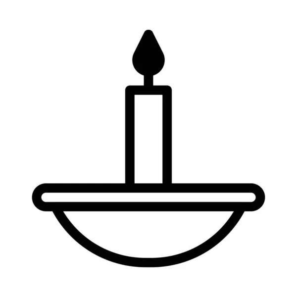 Candle Icon Duotone Zwart Stijl Ramadan Illustratie Vector Element Symbool — Stockvector