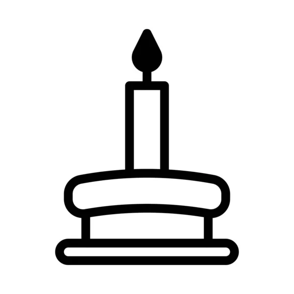 Иконка Свечи Дуотон Черный Стиль Рамадан Иллюстрации Векторный Элемент Символ — стоковый вектор
