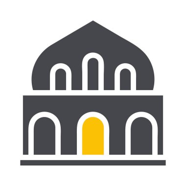 Cami simgesi katı gri renkli ramazan çizim vektör elementi ve sembol mükemmel. Web için modern koleksiyon simgesi.