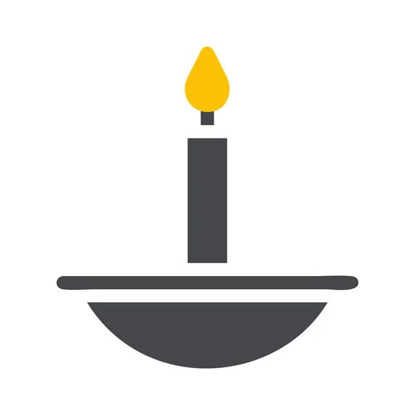 Kerzensymbol Solid Grey Yellow Style Ramadan Illustration Vektorelement Und Symbol — Stockvektor