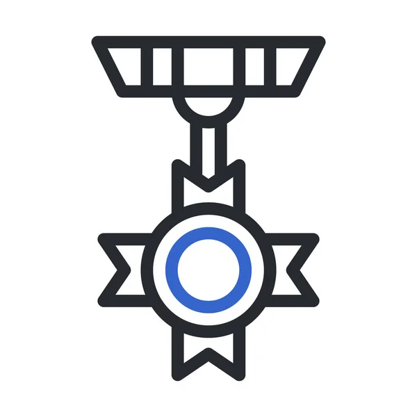 Медаль Иконка Дуоколор Стиль Серый Синий Цвет Военный Иллюстрации Векторный — стоковый вектор