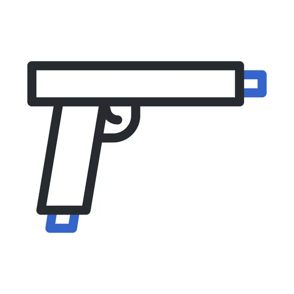 Pistol Ikon Duocolor Stil Grå Blå Färg Militär Illustration Vektor — Stock vektor