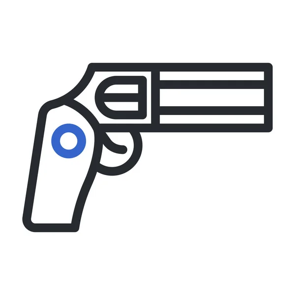 Пістолет Значок Дуоколор Стиль Сірого Синього Кольору Військова Ілюстрація Вектор — стоковий вектор