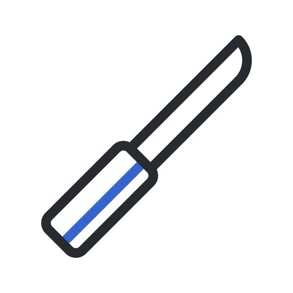 Ícone Faca Estilo Duocolor Cinza Azul Cor Militar Ilustração Vetor — Vetor de Stock