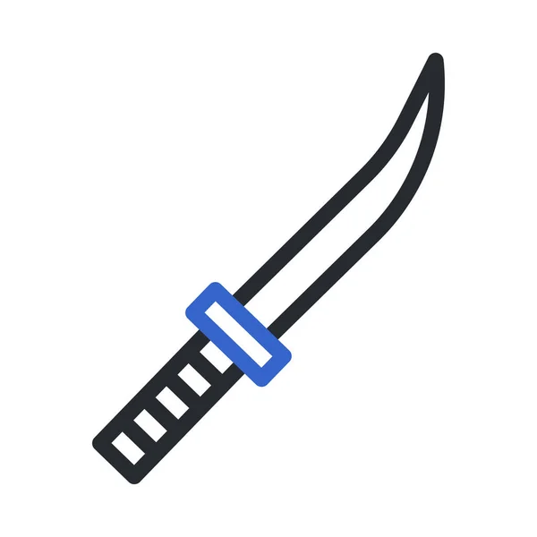 Ícone Espada Estilo Duocolor Cinza Azul Cor Militar Ilustração Vetor — Vetor de Stock